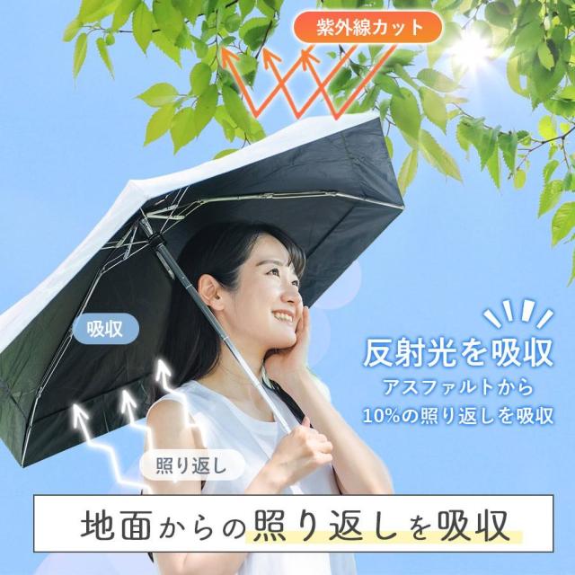 レイクアルスター 花柄刺繍の黒い傘 晴雨兼用 折り畳み傘 Jocomomola